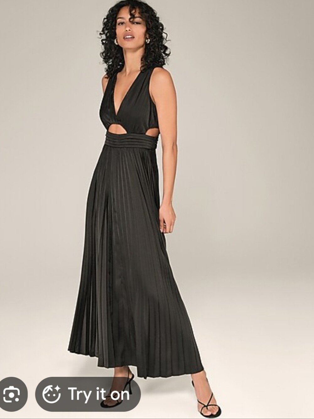 Express Black Cutout Pleated Maxi Dress